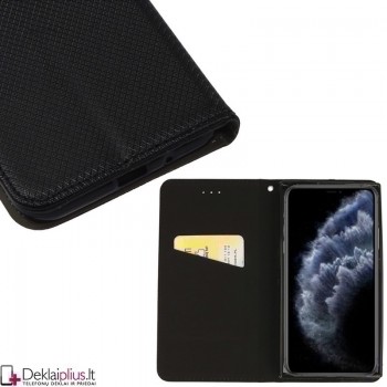 Telone smart magnet serijos atverčiamas dėklas - juodas (Apple Iphone 12 Pro Max)